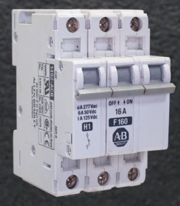 Allen Bradley  3 pole 16 Amp DIN Circuit Breaker 1492-ACB F160  1492-CB2 F160 - Picture 1 of 6