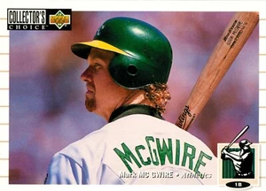 1994 Oakland Athletics Baseball Collectors Choice Card - Mark McGwire - Foto 1 di 3