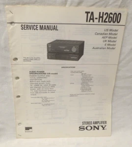 Original - Service Manual - SONY TA-H2600 - Picture 1 of 1
