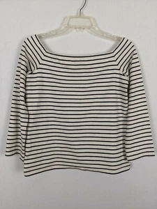 Theory Aprine K Classic knit off the shoulder Striped top size S - Picture 1 of 5