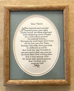 Poesia dei tuoi gemelli da appendere a parete con cornice calligrafia firmata Marge Boyd doppio opaco - Foto 1 di 7
