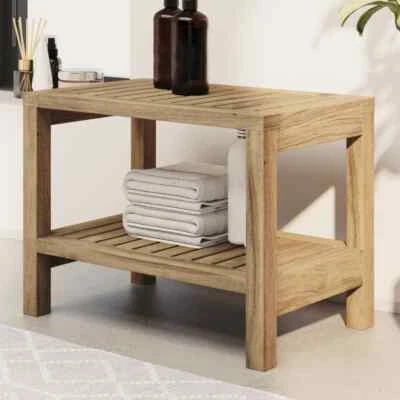 NNEVL Bathroom Side Table 50x40x45 cm Solid Wood Teak - Image 1 of 4