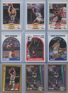 1980's & 1990's NBA HOF's & Stars 9 Card Lot Inc. Malone, Stockton, Drexler - Bild 1 von 2
