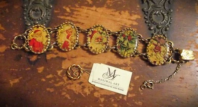 Maximal Art John Wind Vintage Navidad Tema Imagen Dije Pulsera Raro Encontrar Foto 1 de 4