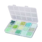 Glass Beads 15 Compartments Sorted Storage Box Jewelry DIY Bead(Light Green) ◈