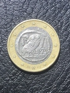 2002 GREECE (1 EYPQ) EURO COIN With Letter (S) Inside Star (RARE) Error Number 1 - Picture 1 of 10