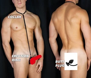 Strings w/ Silicone Anal Butt Plug Plug In Male Men's Underwear Prostate Massage - Picture 1 of 8