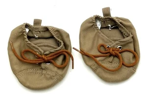 Build-A-Bear Cloth Khaki Hiking Boots Shoes or Loafers Tan Cord Laces BABW - Picture 1 of 3