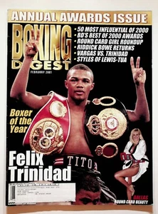 2001 February Boxing Digest Magazine Felix Trinidad Vargas Riddick Bowe - Picture 1 of 3