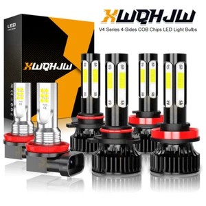 For Lexus ES350 2013 2014 2015 LED Headlights + Fog Light Bulbs Kit 9005+H11+H11 - Picture 1 of 12