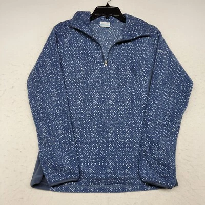 Columbia Suéter Mujer Medio Azul Espiga 1/4 Cremallera Pullover Sudadera Foto 1 de 4