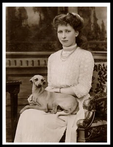 ITALIAN GREYHOUND PRINCESS MARY AND DOG VINTAGE STYLE DOG PHOTO PRINT POSTER - Picture 1 of 1