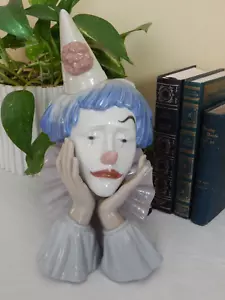 Vintage Retired Lladro Jester/Clown's Head #5129 'Sad Melancholy' (TF1004) - Picture 1 of 6