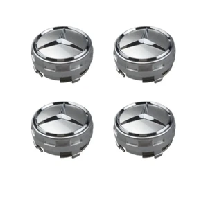 4 x Tapabujes centros de rueda llanta Amg Gris para Mercedes Benz 75mm cromados - Imagen 1 de 1