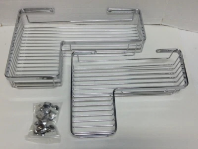 Juego/ 2 cestas de reemplazo de liberación rápida cromadas mayordomo ducha puerta delantera mayordomo Foto 1 de 4