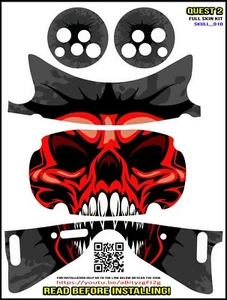 Skull010 Kit de piel envolvente completa que se adapta a Oculus Quest 2 con skins de controlador - Imagen 1 de 1