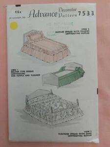 Patrones de colcha decorativa vintage Advance 7533 SIN CORTAR - Imagen 1 de 2