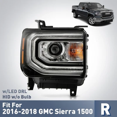 HID/Xenon Projector Headlight 2016-2018 GMC Sierra 1500 w/ LED DRL Passenger - Image 1 of 4