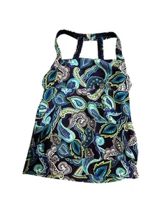 Lands’ End Women’s Tankini Top – Size 2 – Paisley Print - Picture 1 of 10