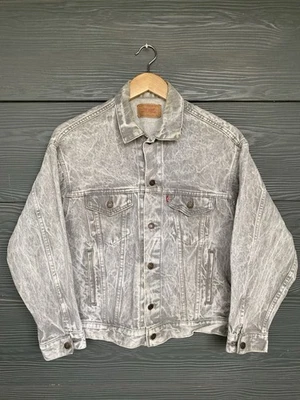 Chaqueta de Camionero Levi’s Denim Vintage Años 80 70507 0261 Talla M Lavado Ácido Moteado Galaxy Foto 1 de 4