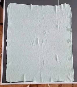 Vintage Aqua waffle weave thermal baby blanket  100% Cotton - Picture 1 of 3
