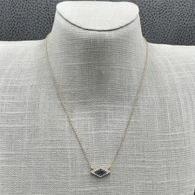 Baublebar Necklace Dursy Quartz Rhinestone Pendant Gold Tone Delicate Danity 16" - Image 1 of 4