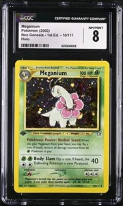 Meganium 1st Edition Holo Rare Neo Genesis Pokemon 10/111 CGC 8 (Strong) - Picture 1 of 3