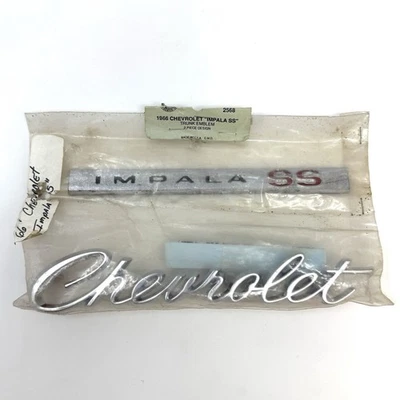 Peças de acabamento 2568 1966 Chevrolet Impala SS 2 peças design emblema porta-malas - Imagem 1 de 4