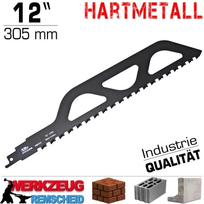 XTLINE HM Säbelsäge Recipro Fuchsschwanz Sägeblatt Ytong Poren Beton Ziegelstein 305mm