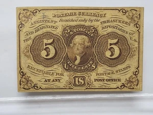 First Series Fractional Currency Postage Note 5 CENTS note - Picture 1 of 6