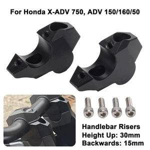 Handlebar Risers 30mm Up Backward Adapters For Honda X-ADV 750 ADV 150/160/350 - Picture 1 of 14