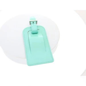 Tiffany and Co autentica etichetta bagaglio rettangolare in vera pelle blu 1837 - Foto 1 di 9