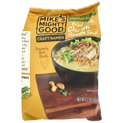 Ramen artesanal, sopa de ramen de pollo y ajo frito, 2,2 oz (63 g) Foto 1 de 2