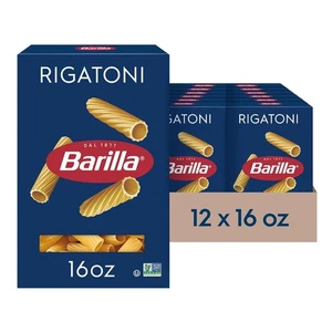 Barilla Rigatoni Pasta, hergestellt mit Hartweizengrieß, zertifiziert, 16 oz 12er Pack - Bild 1 von 7