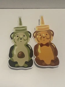 2 Stück Original Fnch Art Honigbär Aufkleber Selten Avocado Bär Bowie Bär - Bild 1 von 1