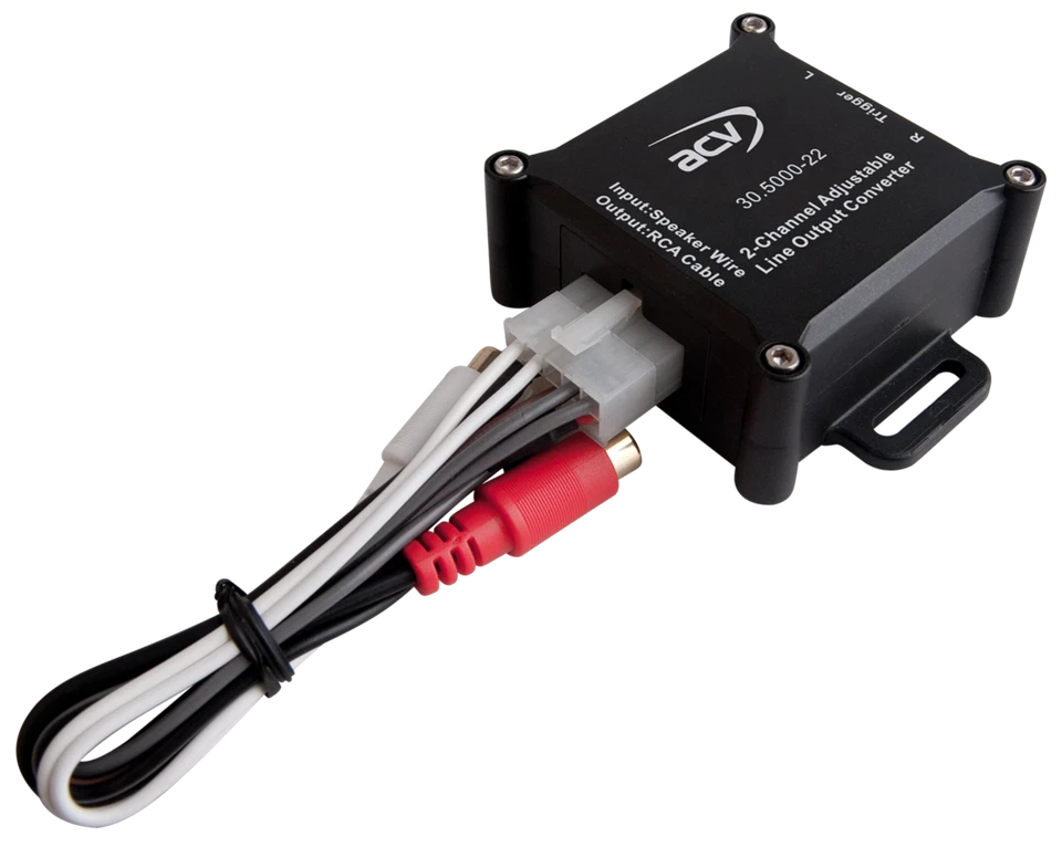 ACV Premium High Low Level Adapter REMOTE Ausgang RCA Regelbar 2 Kanal Cinch