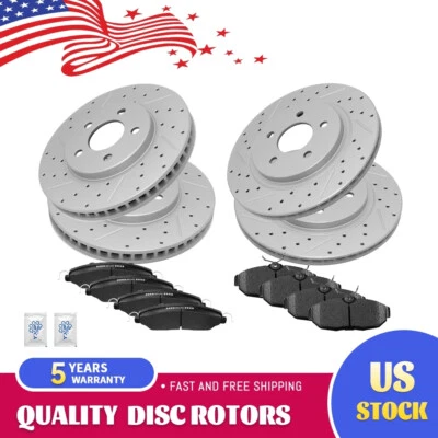 Rotor de disco delantero trasero y pastilla de freno de cerámica para Ford Mustang Base 2005-2010 Foto 1 de 4