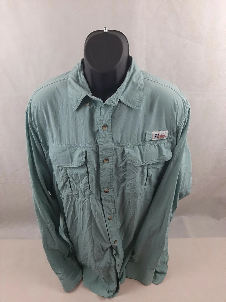 Рубашка рыболовная World Wide спортивная с длинным рукавом на пуговицах спереди XL синяя - Изображение 1 из 4