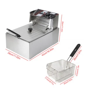 Gastronomie Gastro Fettbackgerät Friteuse Fritteuse Fritöse+Frittierkorb 5.5L - Bild 1 von 11