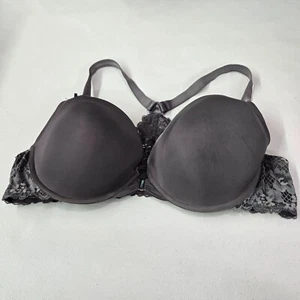 Adore Me Women Bra 42D Gray Lace Band Front Closure Racerback Push Up - Picture 1 of 8