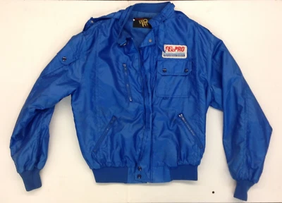 Vintage 1980's King Louie Pro Fit Fel-Pro Performance Gaskets Blue Nylon Jacket - Image 1 of 4