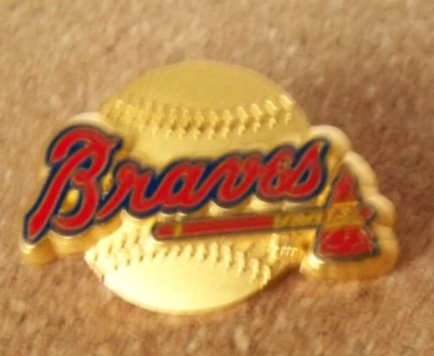 Atlanta Braves name w/ gold ball pin 1998 3D MLB c43488 - Image 1 of 4