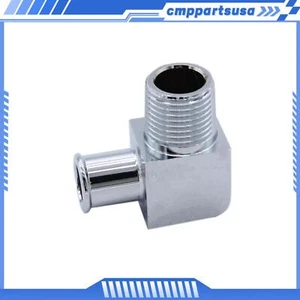 1 pieza 90 grados calentador manguera montaje 5/8" 1/2" Npt manguera barra cromo billet aluminio - Imagen 1 de 7
