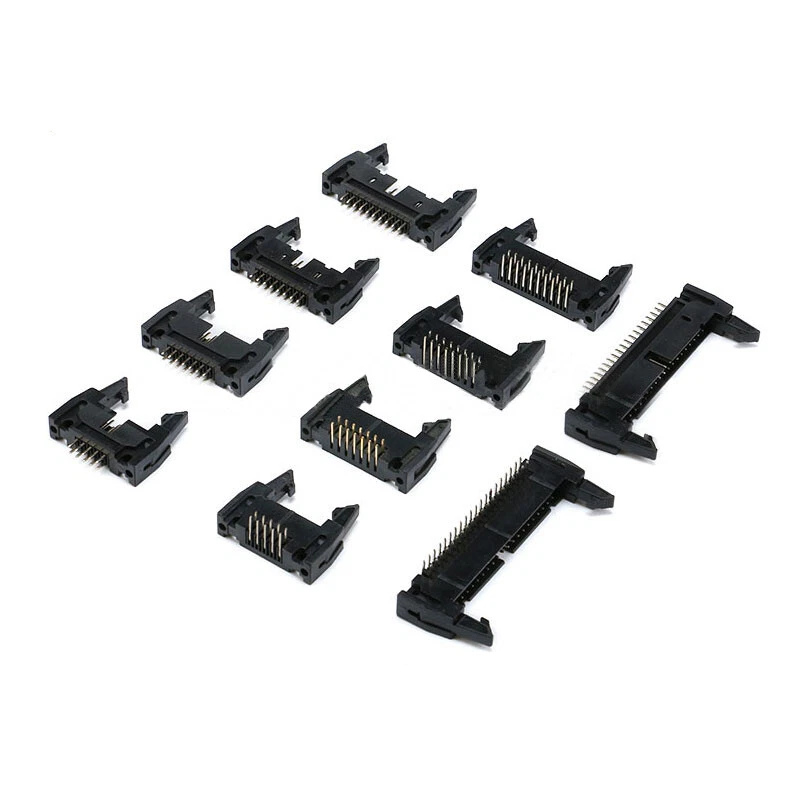 DC2 IDC Connectors 10P 14P 16P 20P 26P 30P 40P 50P Straight Pin/Right Angle Pin - Image 1 of 4