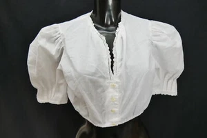 Gr.42 Dirndlbluse weiß Bluse für Dirndl Heller Baumwollmischung Spitze B11575 - Bild 1 von 4