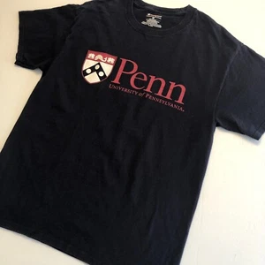 Penn University  Of Pennsylvania T-Shirt Sz M CHAMPION Navy Classic logo Tee - Picture 1 of 11