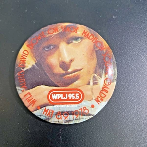 Vintage 1978 DAVID BOWIE WPLJ Concert NY MSG Promo Pinback Button 2-1/4" - Picture 1 of 3