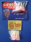 2 DIFF NOS 1950'S Plastic False Goofy Teeth Novelty Toy Dime Store DRACULA