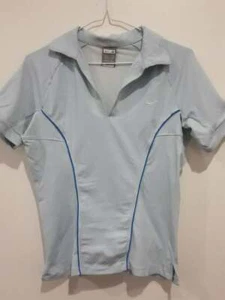 Vintage NIKE ~ Womens Size M Jersey Top Nike-fit Blue Stretch - Picture 1 of 7