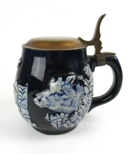 Wick Werke Steinzeug Krug Bierkrug 20er 30er Jahre Jagd Art Deco Beer Stein - Picture 1 of 5